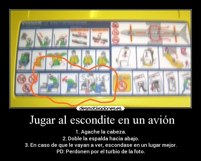 Jugar al escondite en un avión -