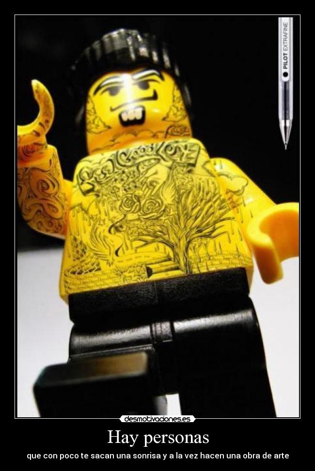 carteles personas sonrisa obra arte lego flipytaker desmotivaciones