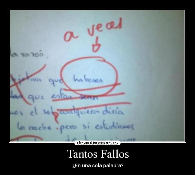 Tantos Fallos - ¿En una sola palabra?