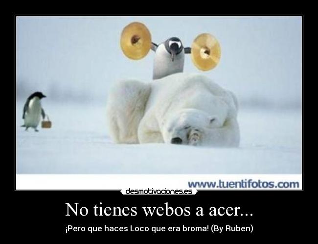 No tienes webos a acer... -