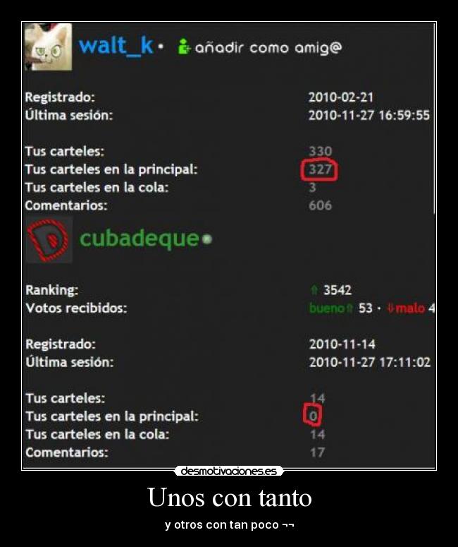 Unos con tanto - y otros con tan poco ¬¬