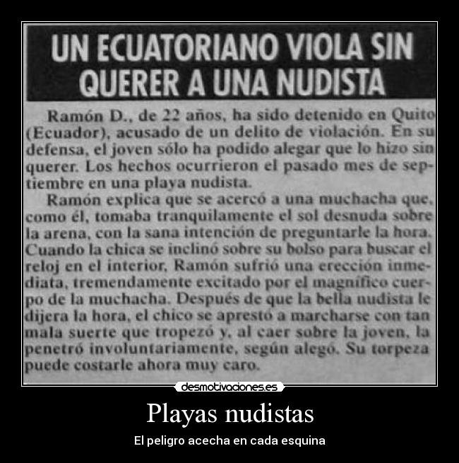 Playas nudistas - El peligro acecha en cada esquina