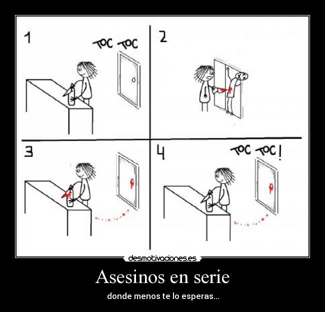 carteles asesino gracioso dibujo casa desmotivaciones