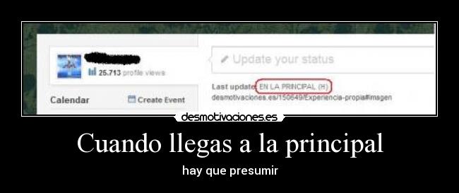 Cuando llegas a la principal -