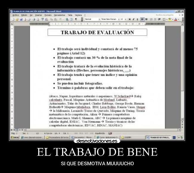 EL TRABAJO DE BENE - 