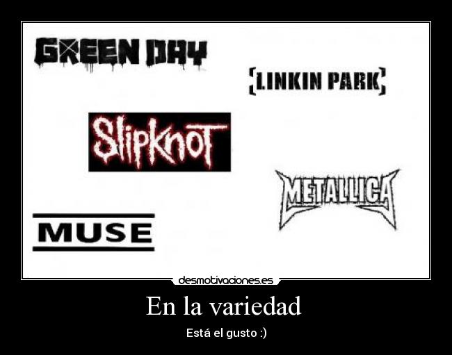 carteles green day linkin park slipknot muse metallica desmotivaciones