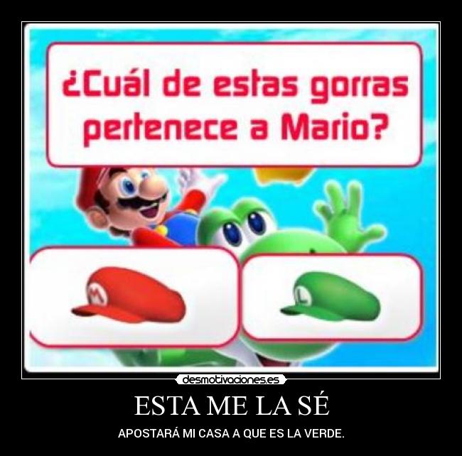 ESTA ME LA SÉ - APOSTARÁ MI CASA A QUE ES LA VERDE.