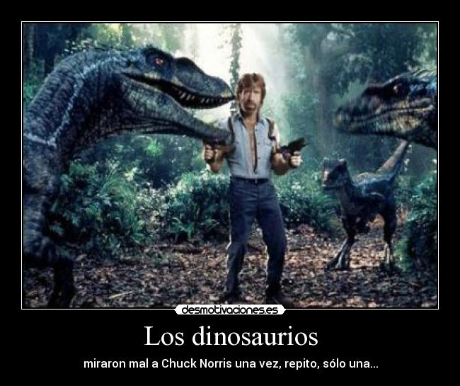 Los dinosaurios - miraron mal a Chuck Norris una vez, repito, sólo una...