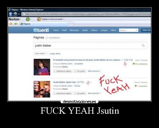 carteles justin bieber sucks fuck yeah desmotivaciones