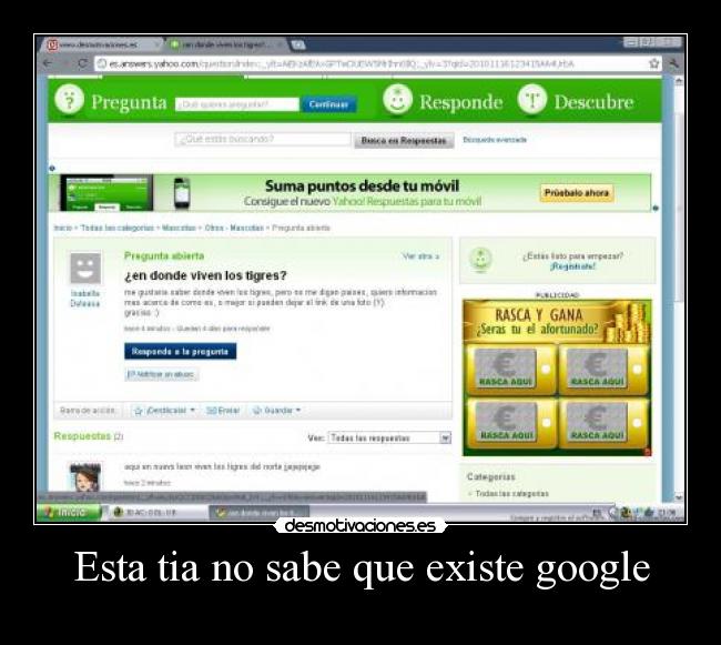 Esta tia no sabe que existe google -