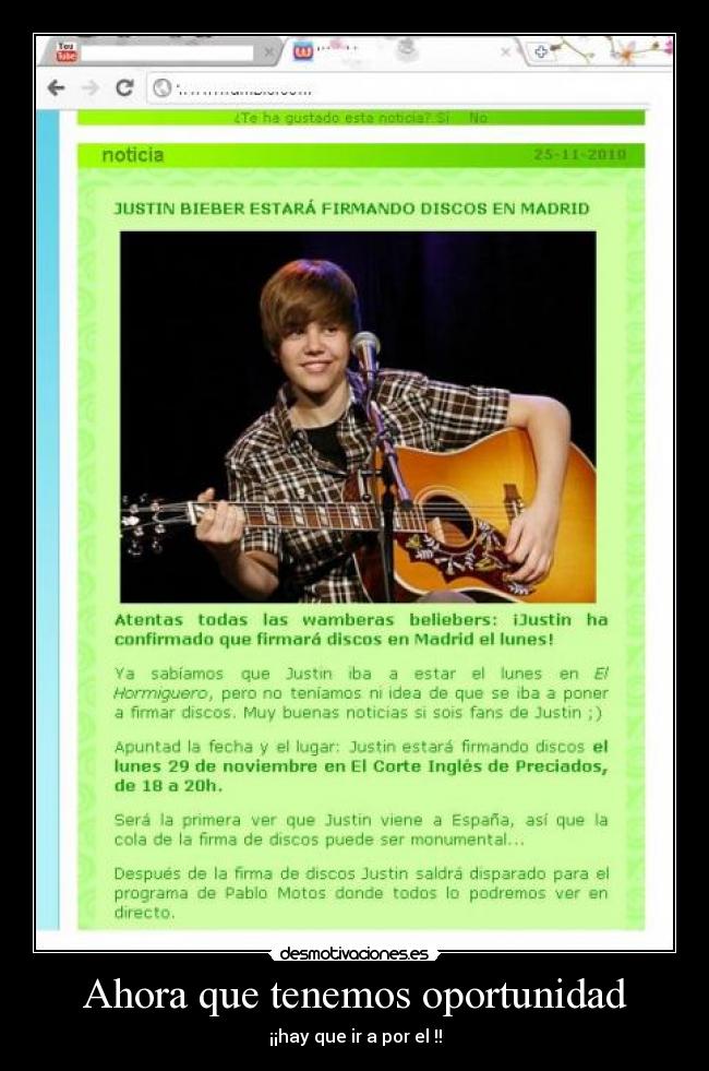 Ahora que tenemos oportunidad -