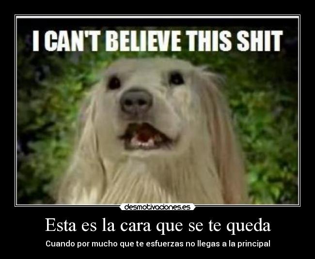 Esta es la cara que se te queda - Cuando por mucho que te esfuerzas no llegas a la principal