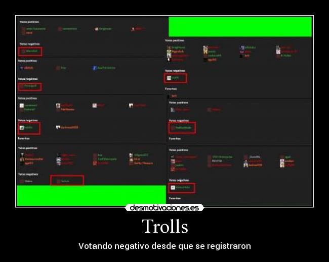 Trolls - Votando negativo desde que se registraron