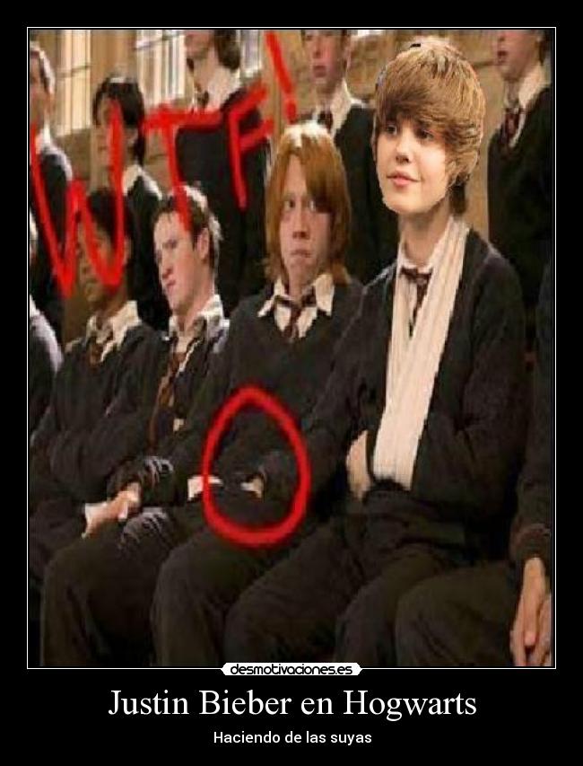 Justin Bieber en Hogwarts - Haciendo de las suyas