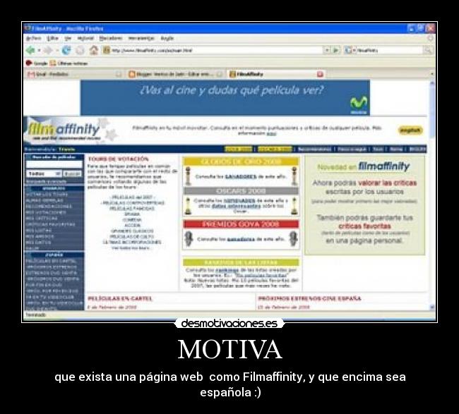 MOTIVA - que exista una página web como Filmaffinity, y que encima sea española :)