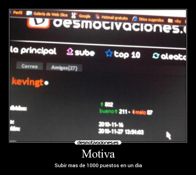 Motiva - Subir mas de 1000 puestos en un dia