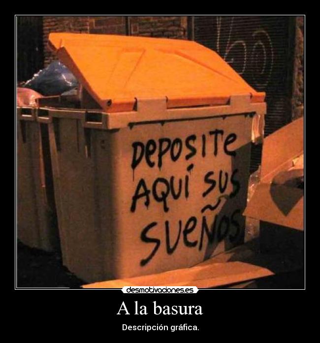 A la basura - Descripción gráfica.