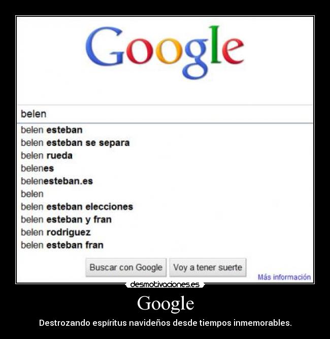 Google - Destrozando espíritus navideños desde tiempos inmemorables.