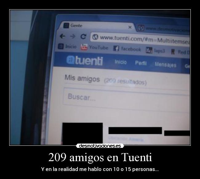 209 amigos en Tuenti -
