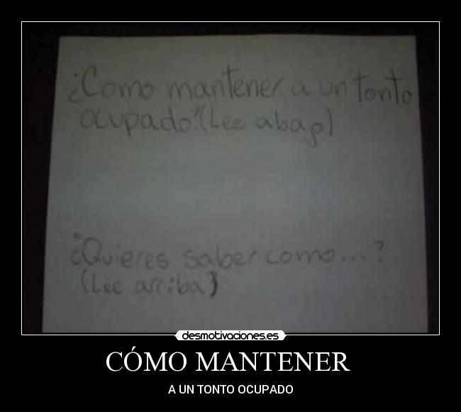 CÓMO MANTENER -