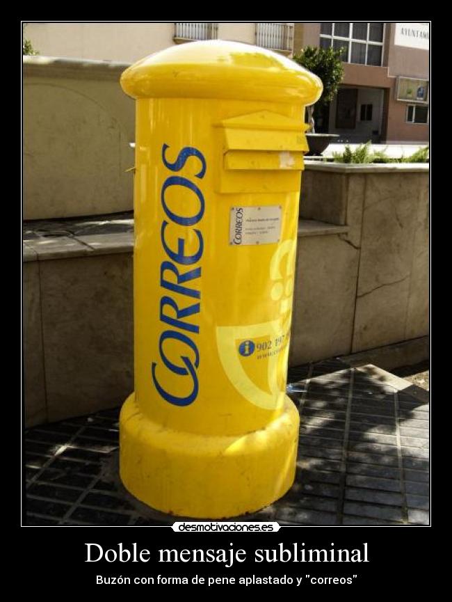 Doble mensaje subliminal - Buzón con forma de pene aplastado y correos