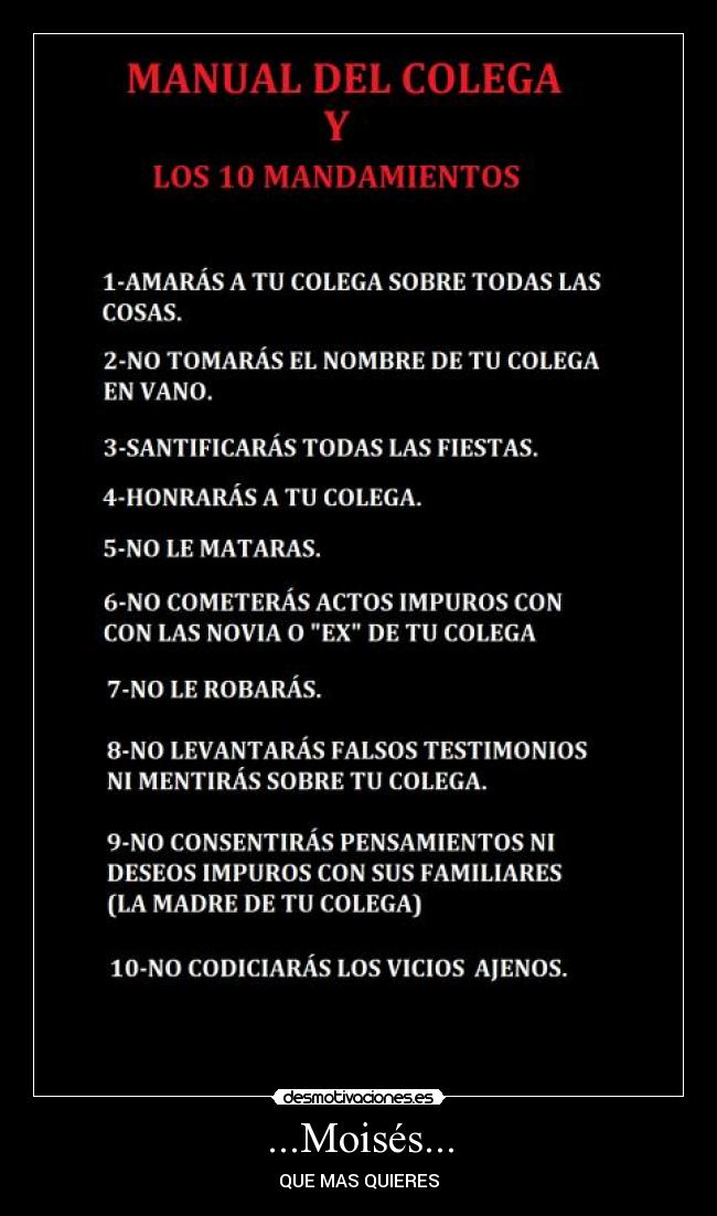 carteles los mandamientos desmotivaciones