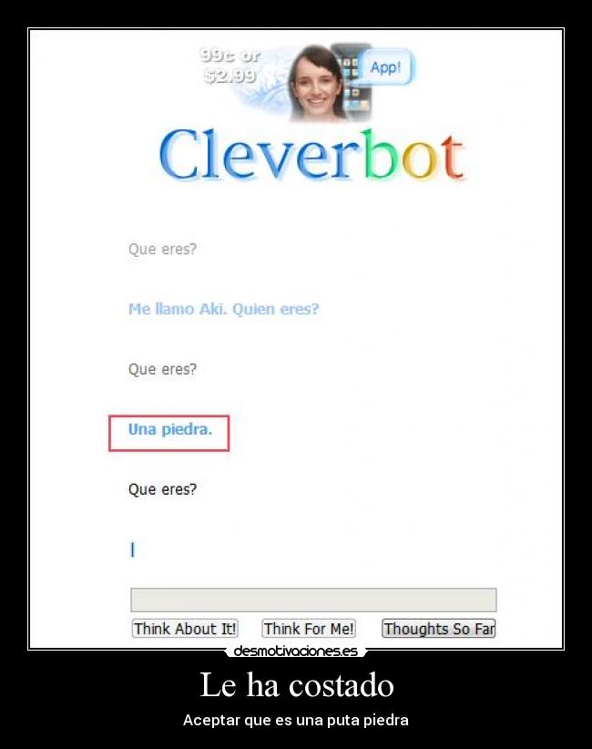 carteles cleverbot piedra gilipollas subnormal cleverbot desmotivaciones