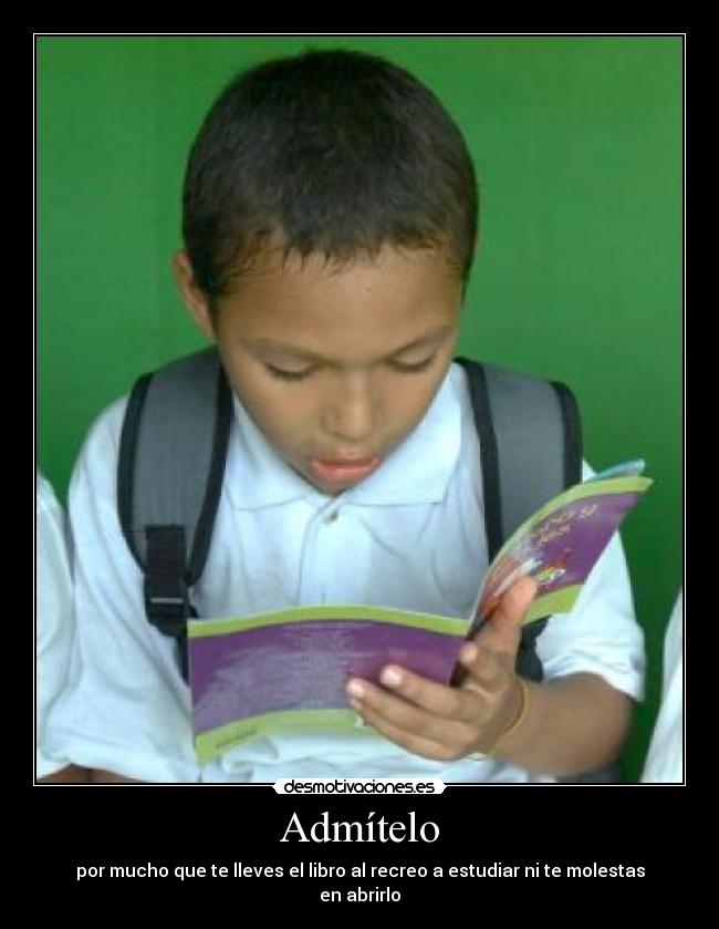 Admítelo - por mucho que te lleves el libro al recreo a estudiar ni te molestas en abrirlo