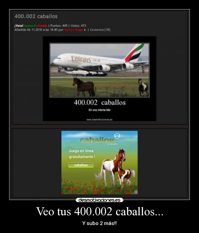 Veo tus 400.002 caballos... - 