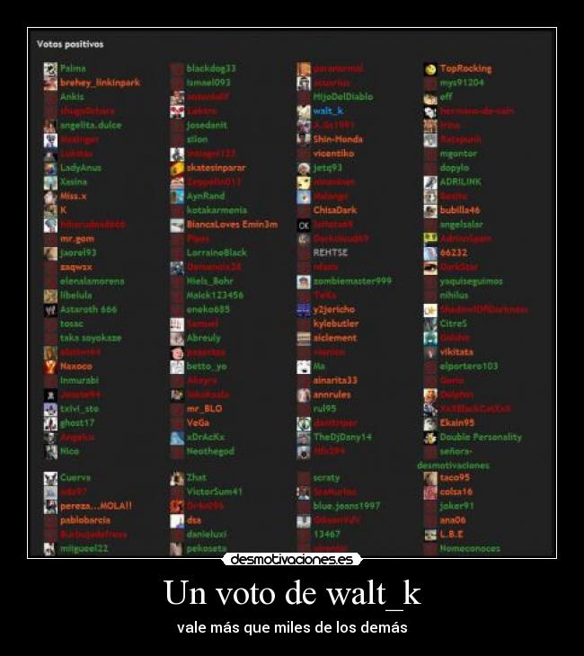 Un voto de walt_k - 