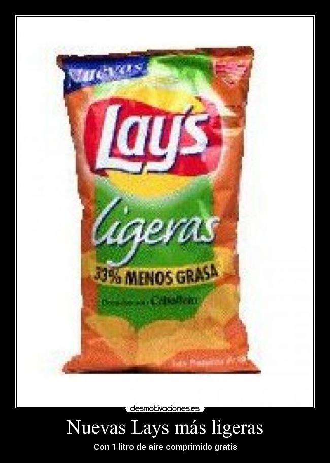 Nuevas Lays más ligeras - Con 1 litro de aire comprimido gratis