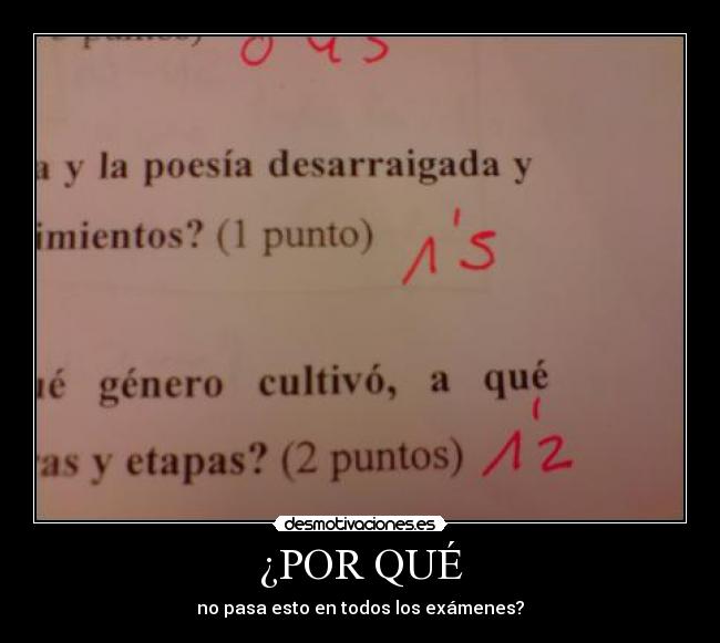 ¿POR QUÉ - no pasa esto en todos los exámenes?