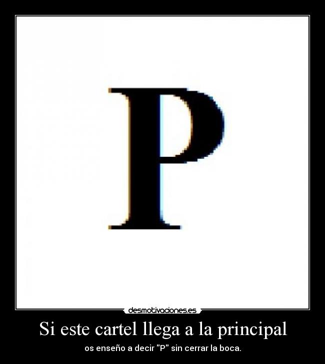 Si este cartel llega a la principal -