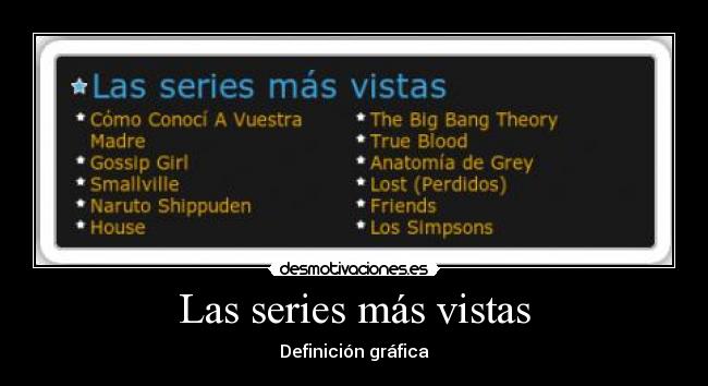 Las series más vistas - Definición gráfica