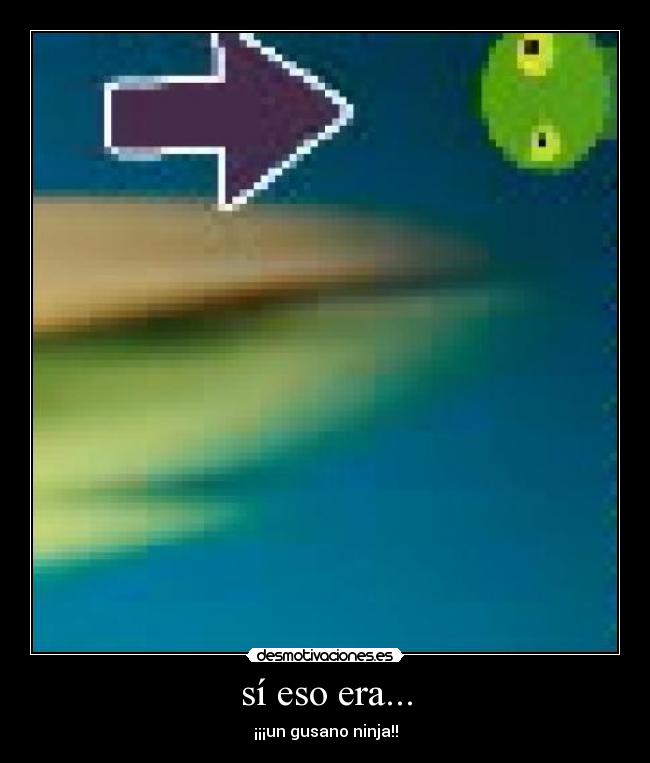 sí eso era... - ¡¡¡un gusano ninja!!