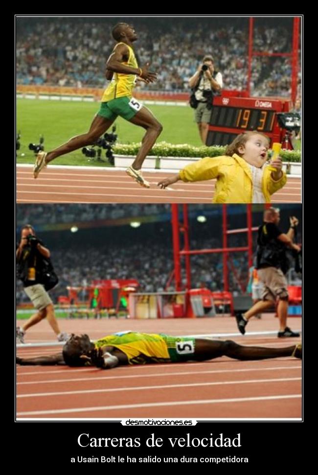 Carreras de velocidad - a Usain Bolt le ha salido una dura competidora