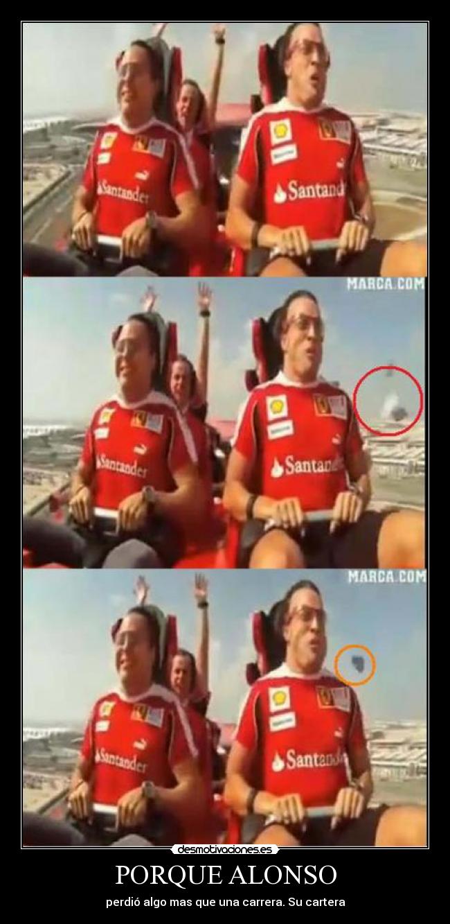 PORQUE ALONSO - perdió algo mas que una carrera. Su cartera