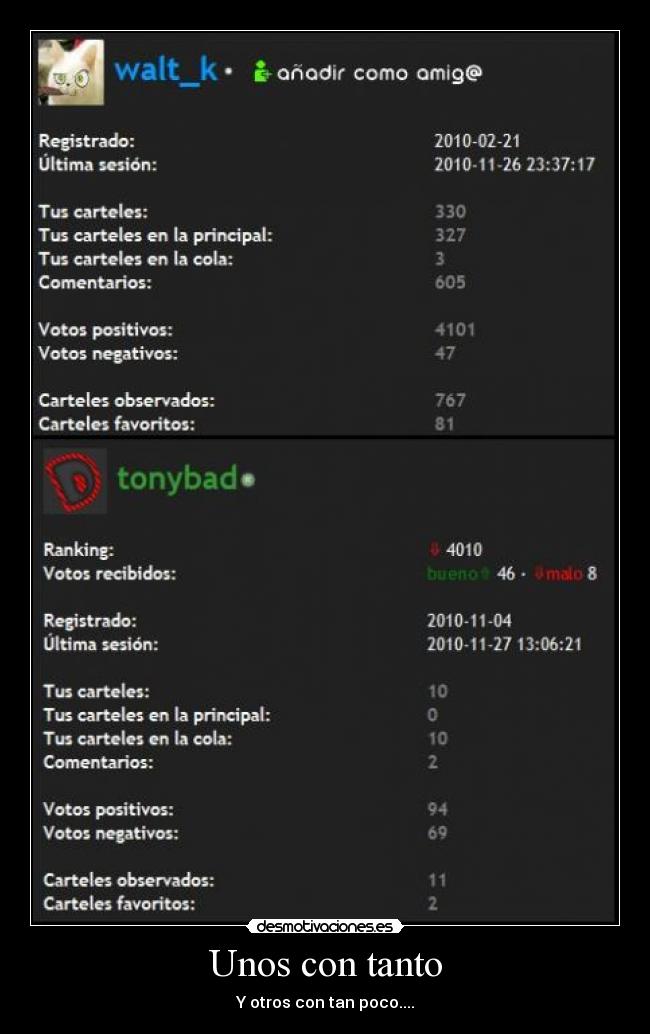 Unos con tanto - Y otros con tan poco....
