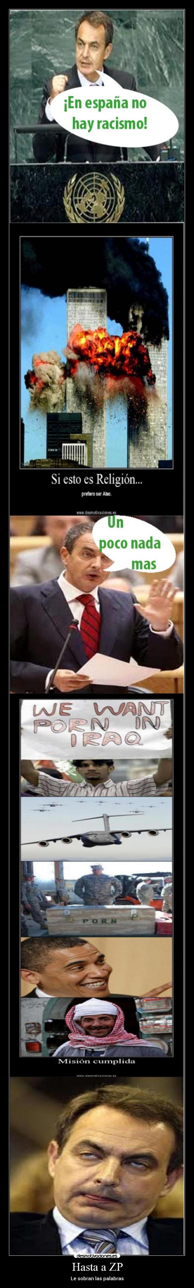 carteles zapratero iraq racismo desmotivaciones