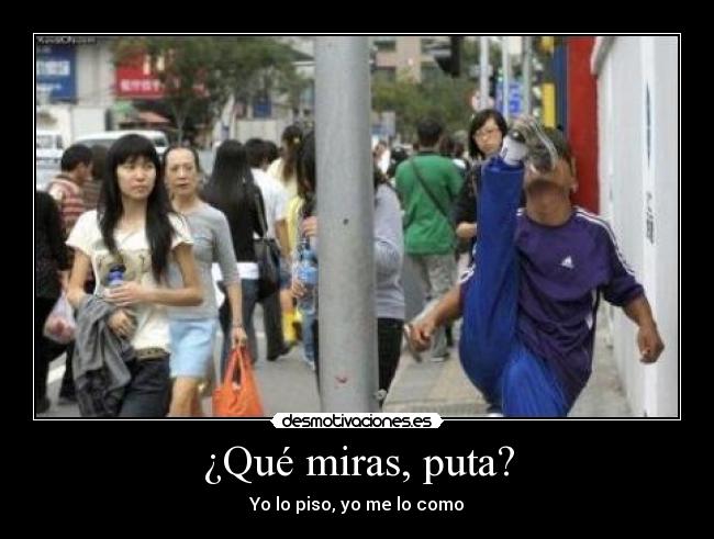 ¿Qué miras, puta? - Yo lo piso, yo me lo como