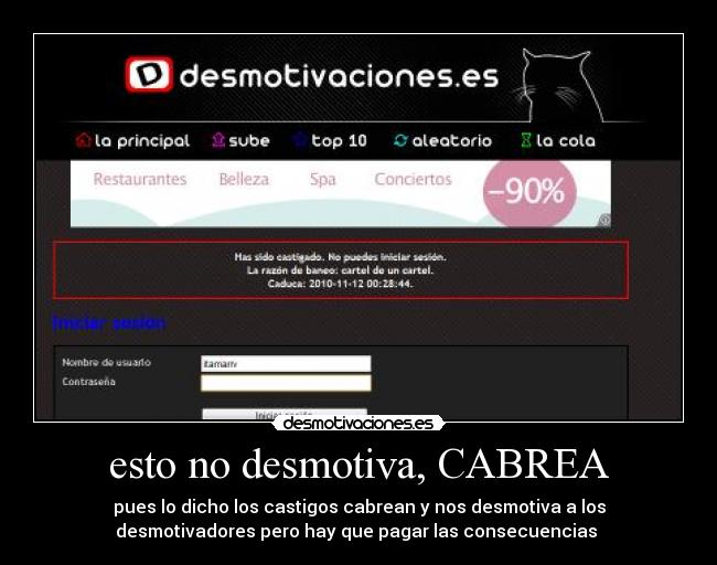 esto no desmotiva, CABREA - 