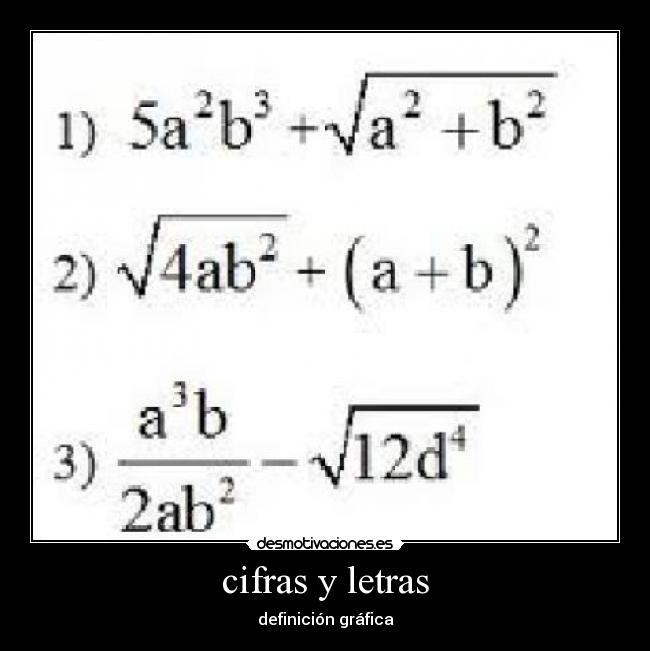 cifras y letras - definición gráfica