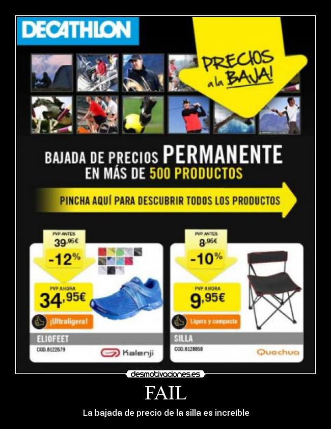 FAIL - La bajada de precio de la silla es increíble