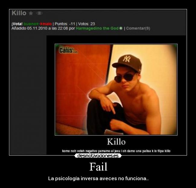 Fail - La psicología inversa aveces no funciona..