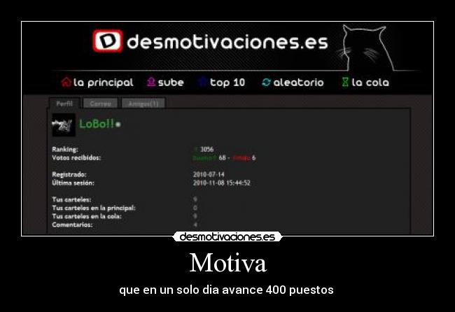 Motiva - que en un solo dia avance 400 puestos 