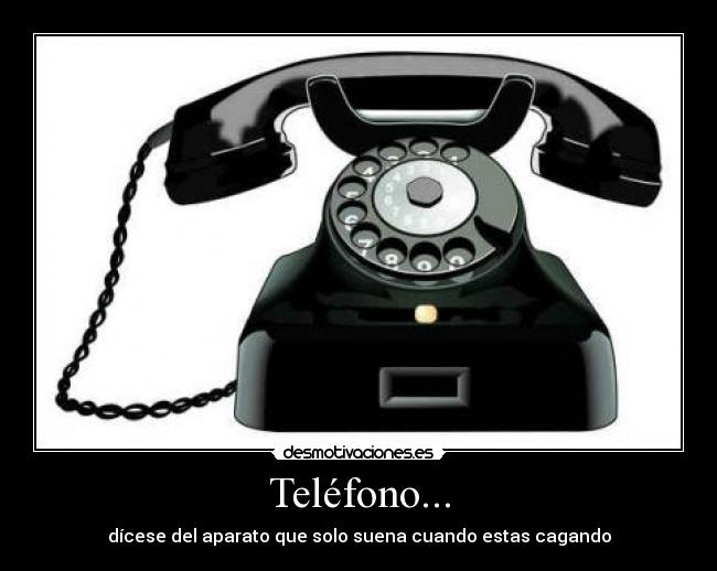 Teléfono... - dícese del aparato que solo suena cuando estas cagando