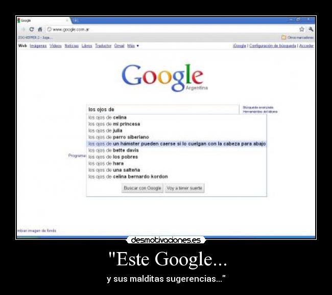 Este Google... - y sus malditas sugerencias...