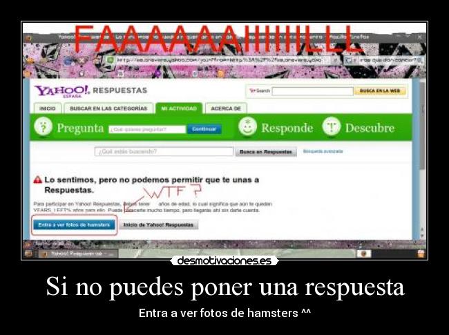 Si no puedes poner una respuesta - Entra a ver fotos de hamsters ^^