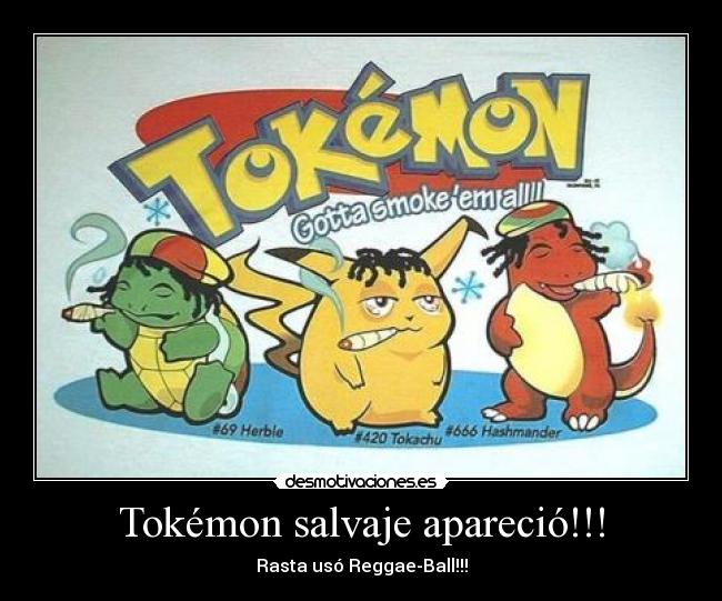 Tokémon salvaje apareció!!! - Rasta usó Reggae-Ball!!!