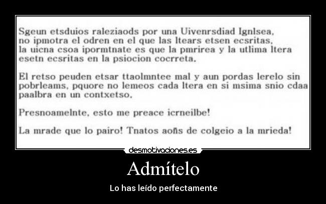 Admítelo - Lo has leído perfectamente